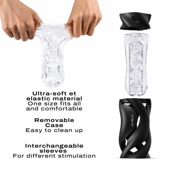 Dorcel Deep Blow Masturbator with Sleeve Black