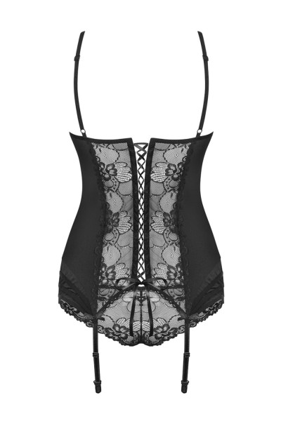 Erotický korzet Heartina corset black - OBSESSIVE černá S/M