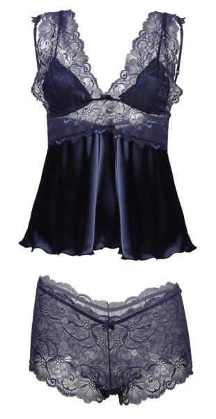 DKaren Set Belinda Navy Blue Velikost: XL, Barva: tmavě modrá