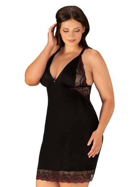 košilka chemise  model 17073788 - Obsessive Velikost: 2XL/3XL, Barvy: černá