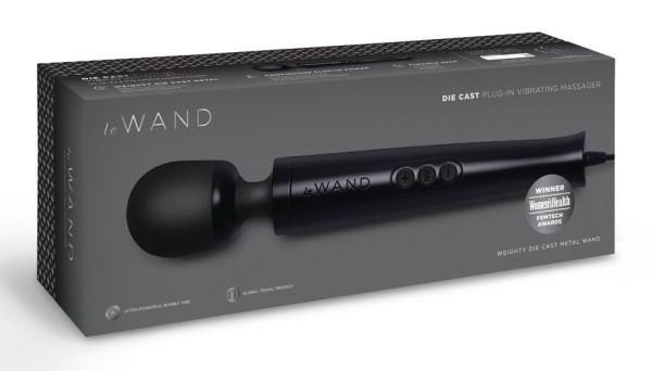 Le Wand Die Cast Plug in Vibrating Massager Black