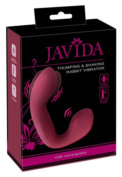 Javida Thumping - dobíjecí, pulzující vibrátor pro bod G a klitoris (červený)