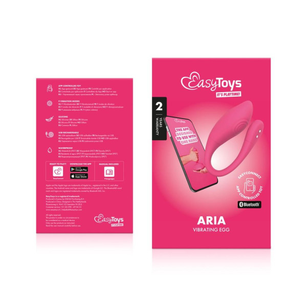 EasyConnect Vibrating Egg Aria App-Controlled Pink