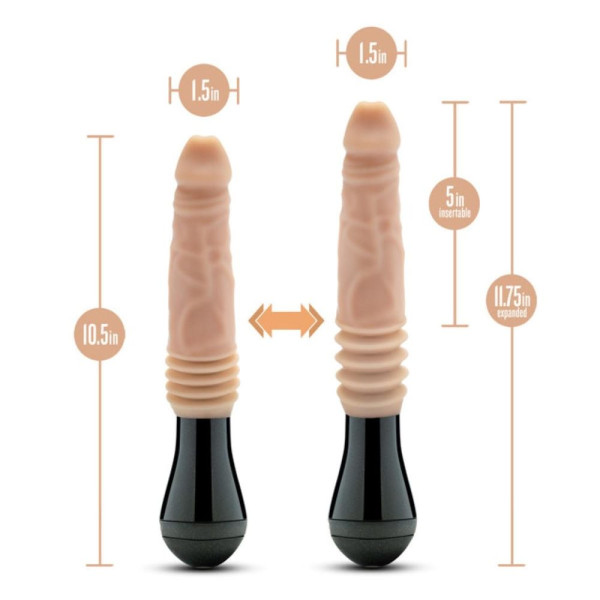 Dr. Skin Silicone Dr. Knight Thrusting Gyrating Vibrating Dildo Beige