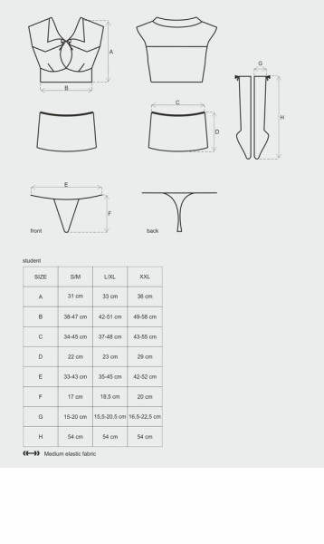 Erotický kostým Obsessive Student model 46183 - original S - M