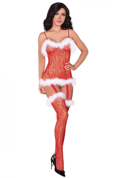 Vánoční kostým Catriona Christmas - LivCo CORSETTI FASHION červená S/L